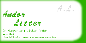 andor litter business card